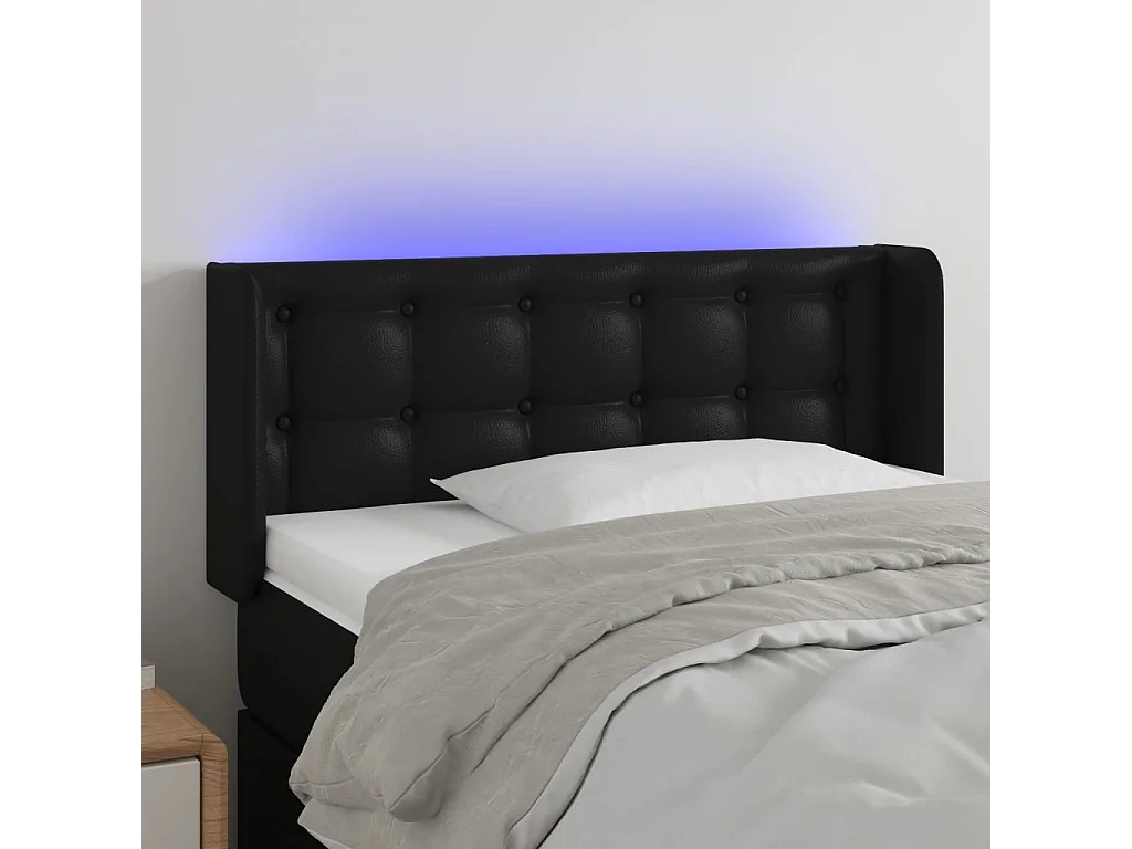 Hoofdbord | Hoofdeinde LED 103x16x78/88 cm kunstleer zwart