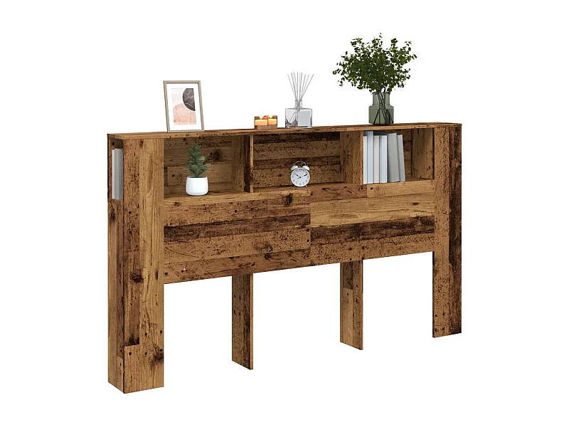 Mueble cabecero | Cabecero | Cabezal de cama armario madera ingeniería envejecida 180x18,5x102,5 cm