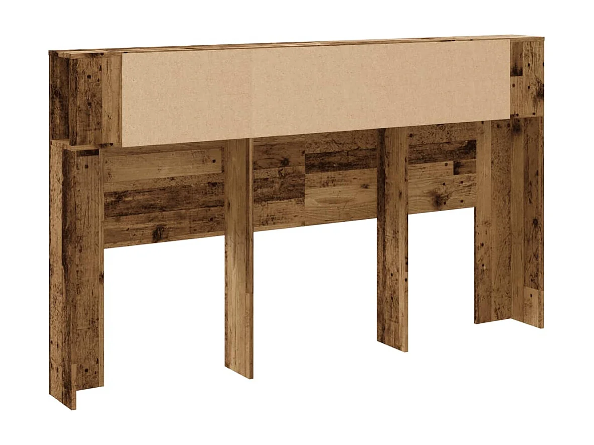 Tête de Lit avec rangement | Armoire de tête de lit vieux bois 180x18,5x102,5 cm