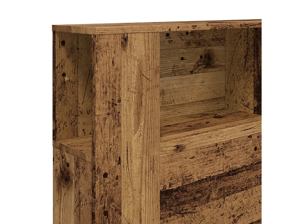 Tête de Lit avec rangement | Armoire de tête de lit vieux bois 180x18,5x102,5 cm