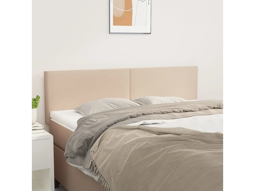 Têtes de lit | Panneaux de tête pour lit Moderne 2 pcs Cappuccino 72x5x78/88 cm Similicuir