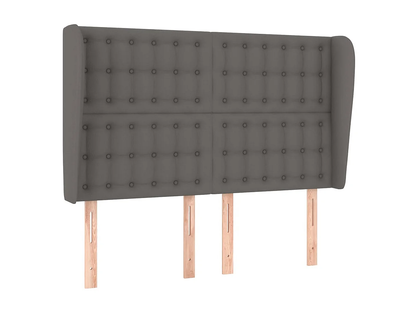Tête de Lit | Panneau de tête pour lit Moderne avec oreilles Gris 147x23x118/128 cm Similicuir