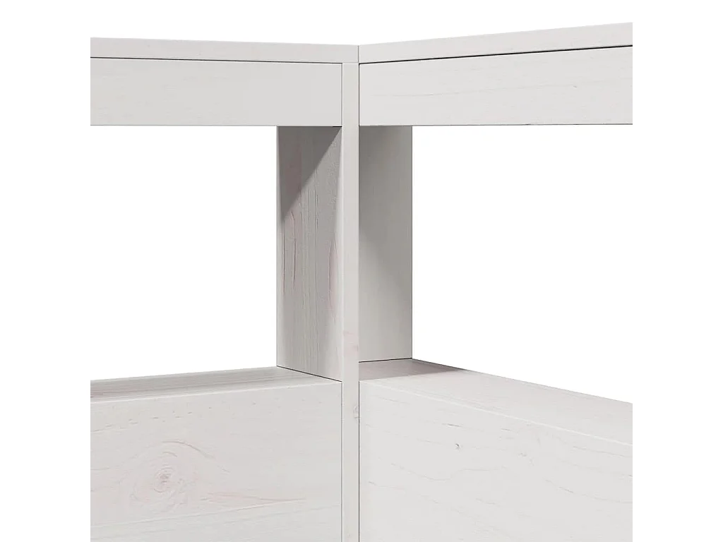 Mueble cabecero | Cabecero | Cabezal de cama librería en forma de L madera maciza pino blanco 100cm