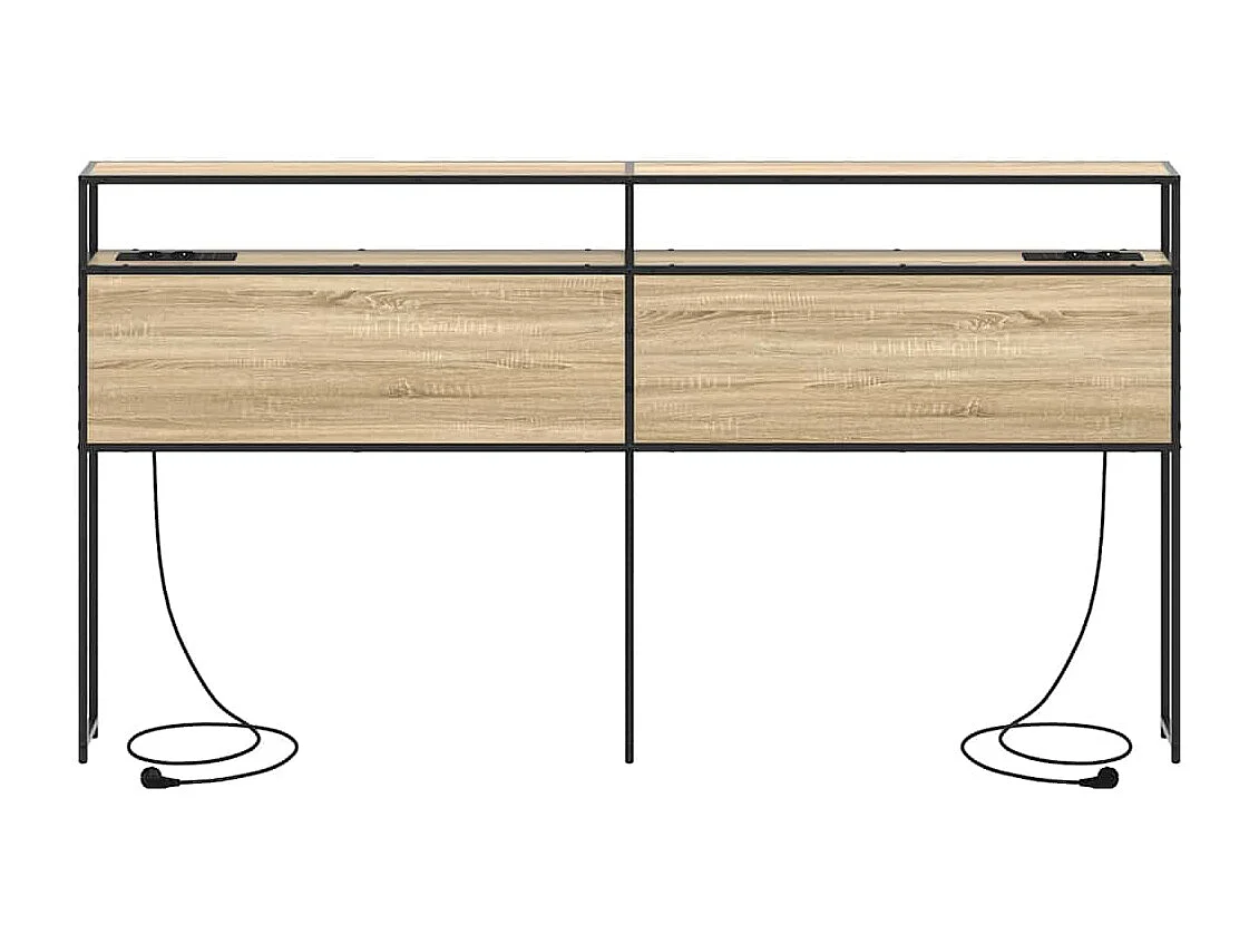 Tête de Lit de rangement | Panneau de tête pour lit Chêne sonoma 200 cm Bois d'ingénierie