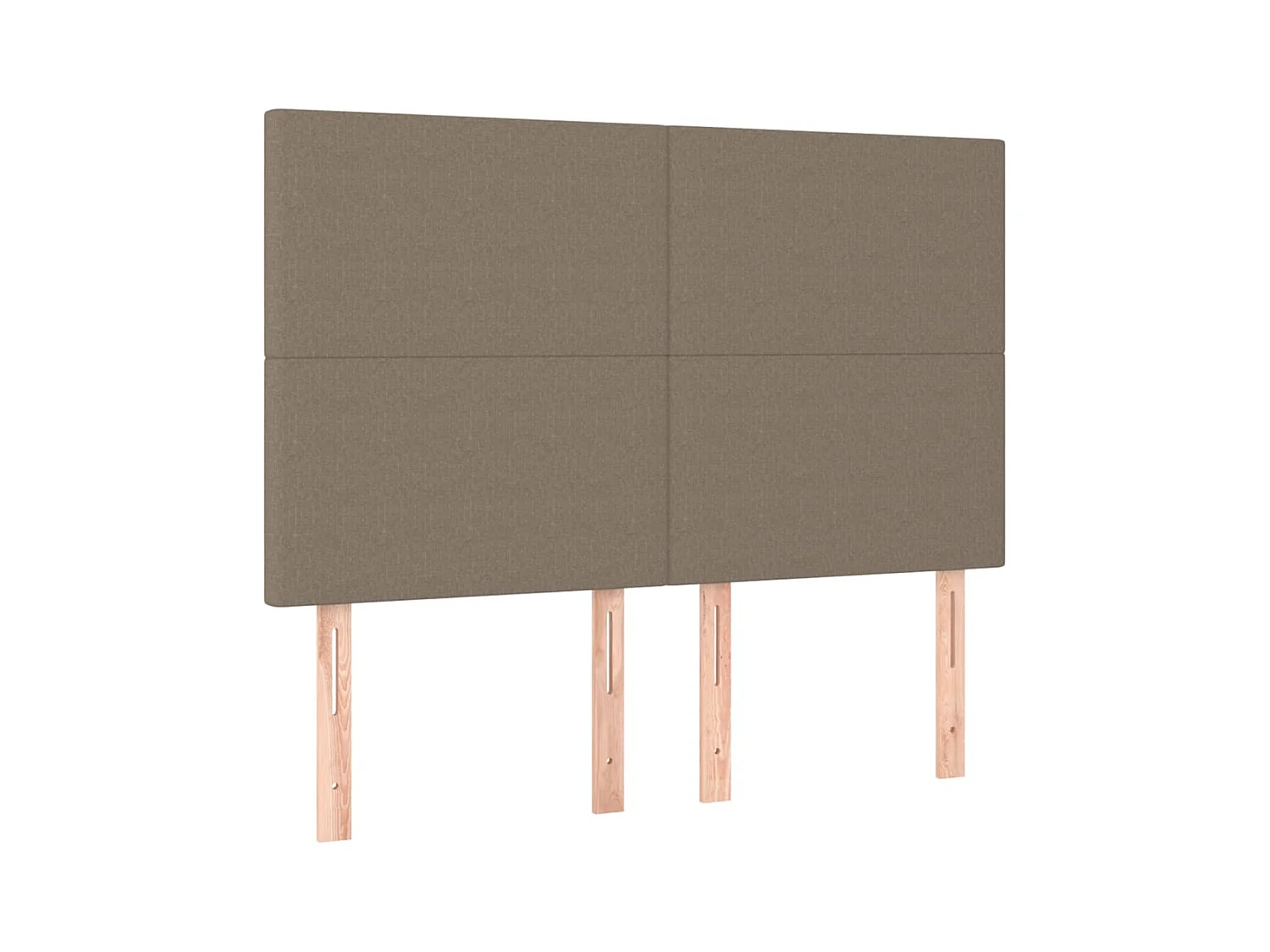 Cabecero | Cabezal de Cama | Mueble cabecero con luces LED tela gris taupe 144x5x118/128 cm