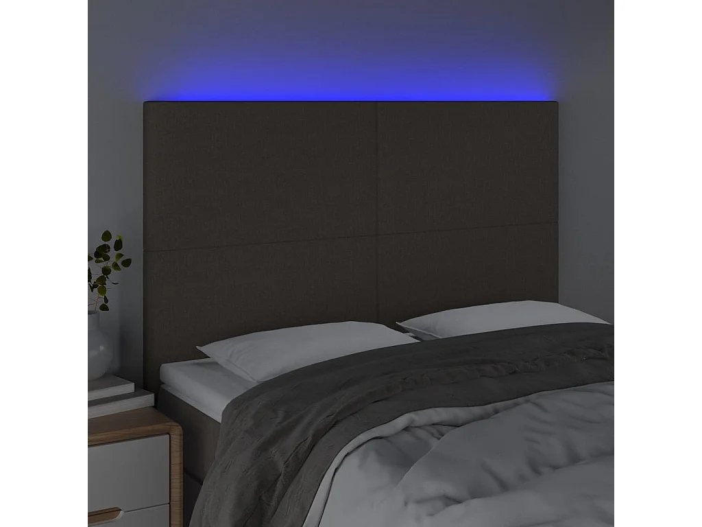 Hoofdbord | Hoofdeinde LED 144x5x118/128 cm stof taupe