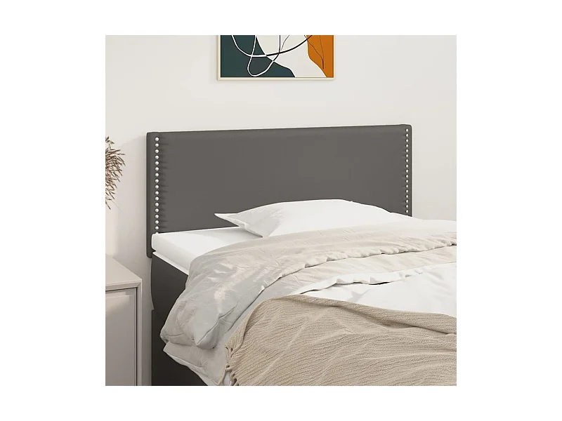 Tête de Lit | Panneau de tête pour lit Moderne Gris 80x5x78/88 cm Similicuir