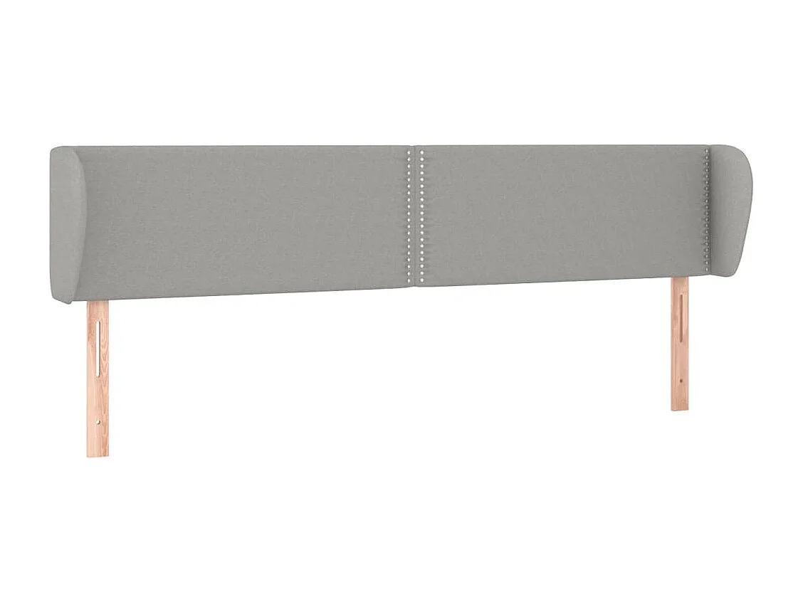 Tête de Lit | Panneau de tête pour lit Moderne avec oreilles Gris clair 203x23x78/88 cm Tissu