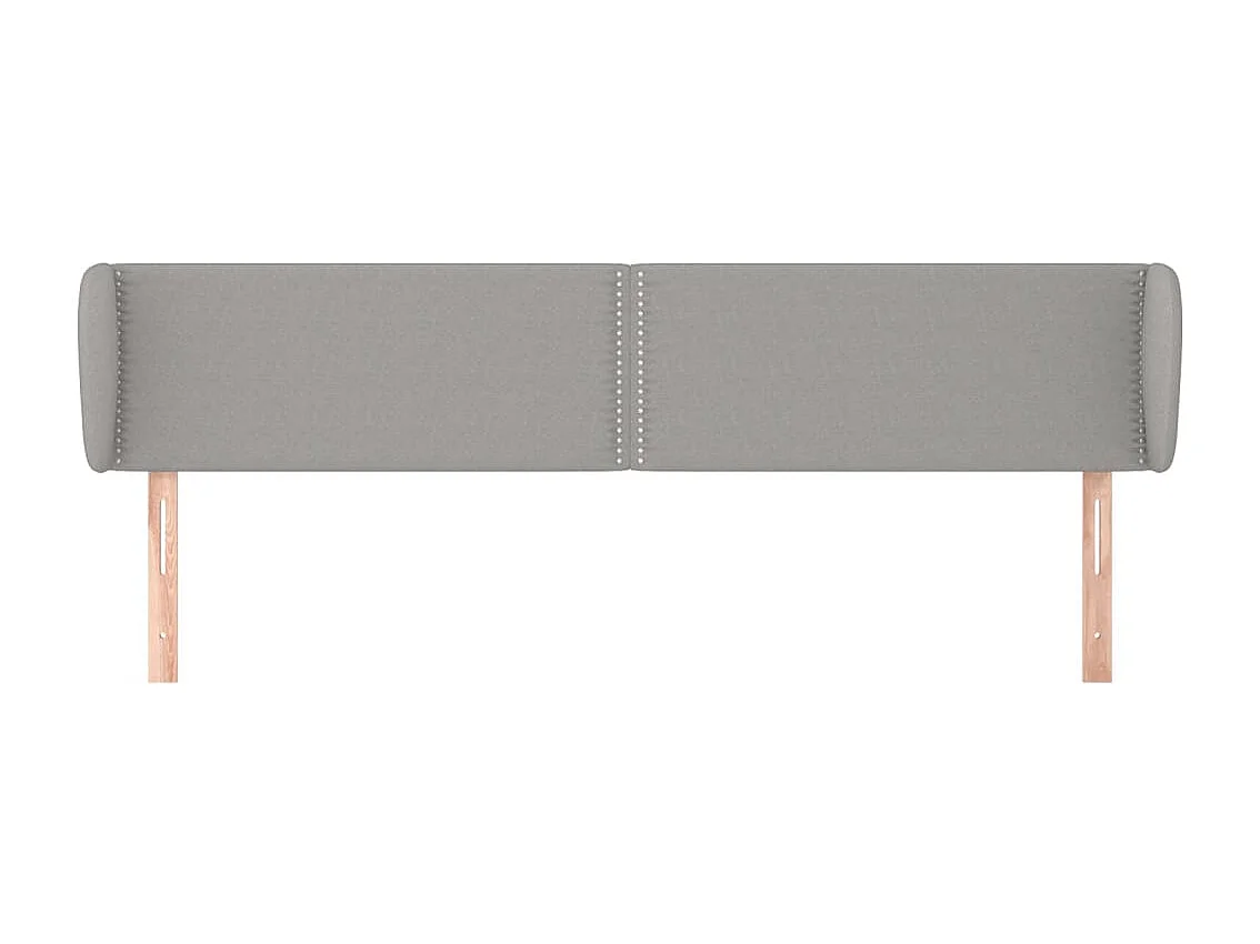 Tête de Lit | Panneau de tête pour lit Moderne avec oreilles Gris clair 203x23x78/88 cm Tissu