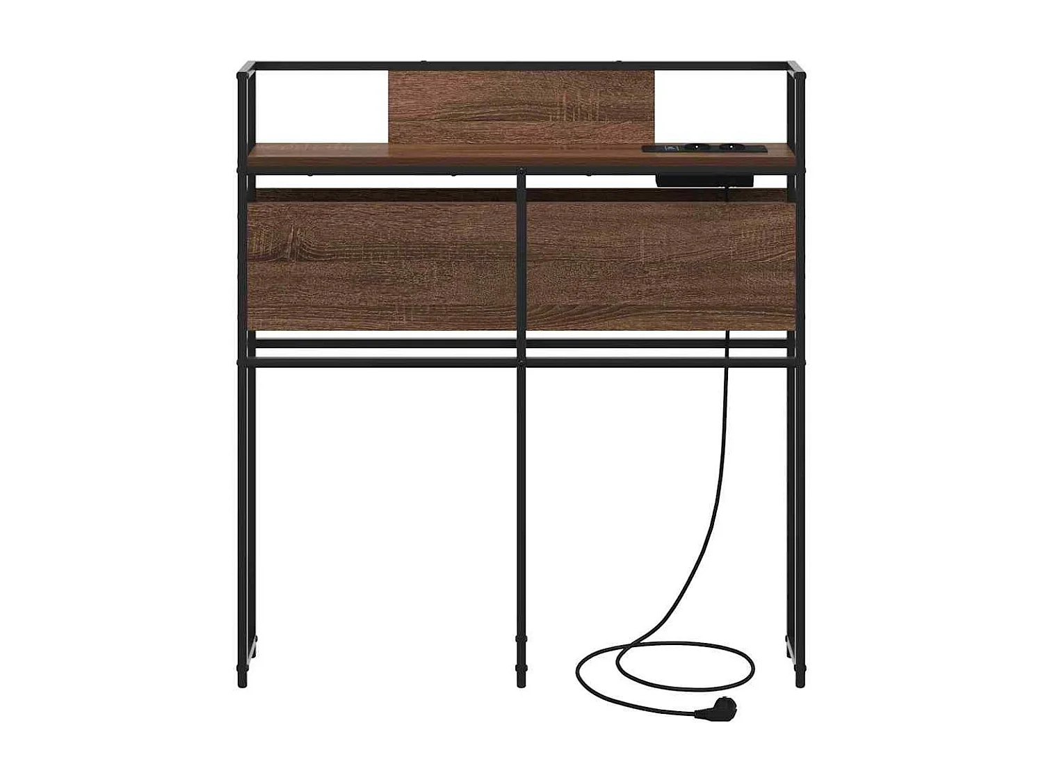 Mueble cabecero con almacenamiento | Cabecera de almacenamiento con estante Marrón roble 90 cm