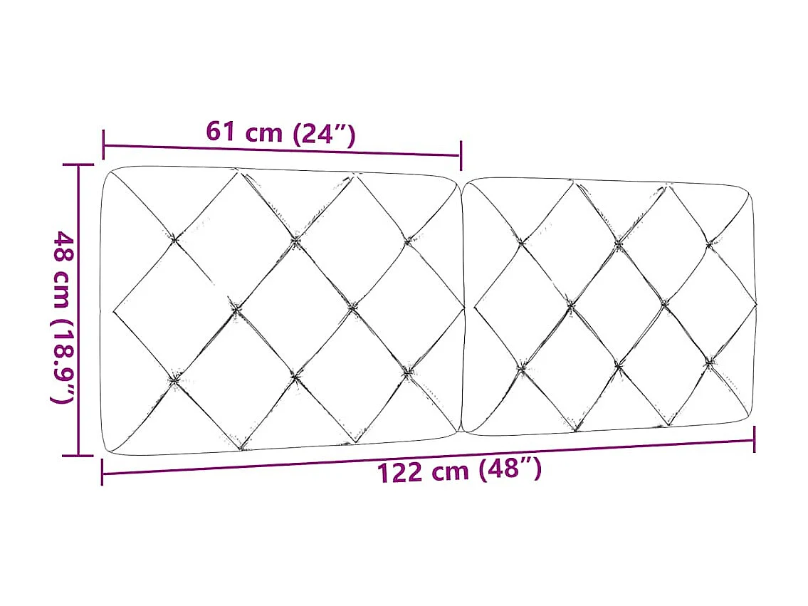 Tête de lit | Coussin de tête de lit | Tête de lit décoratif taupe 120 cm tissu