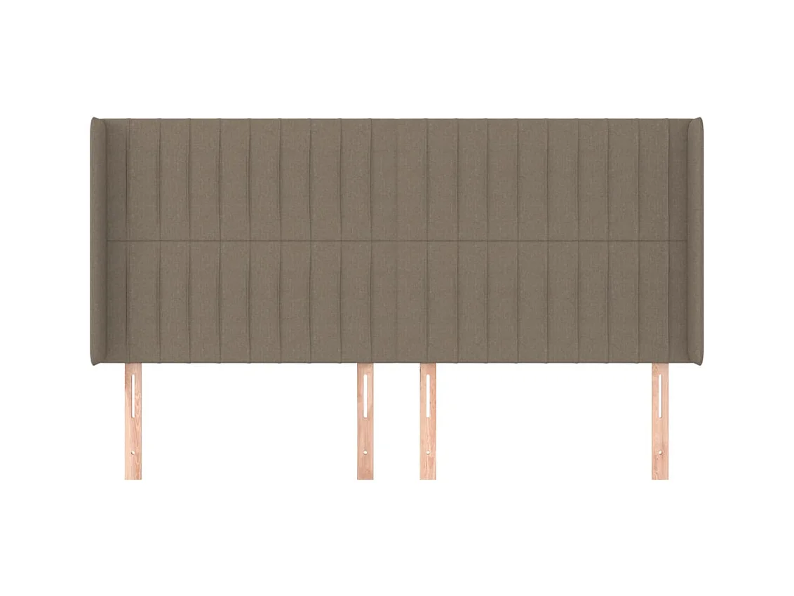 Cabecero | Cabezal de Cama | Mueble cabecero con orejas de tela gris taupe 183x16x118/128 cm