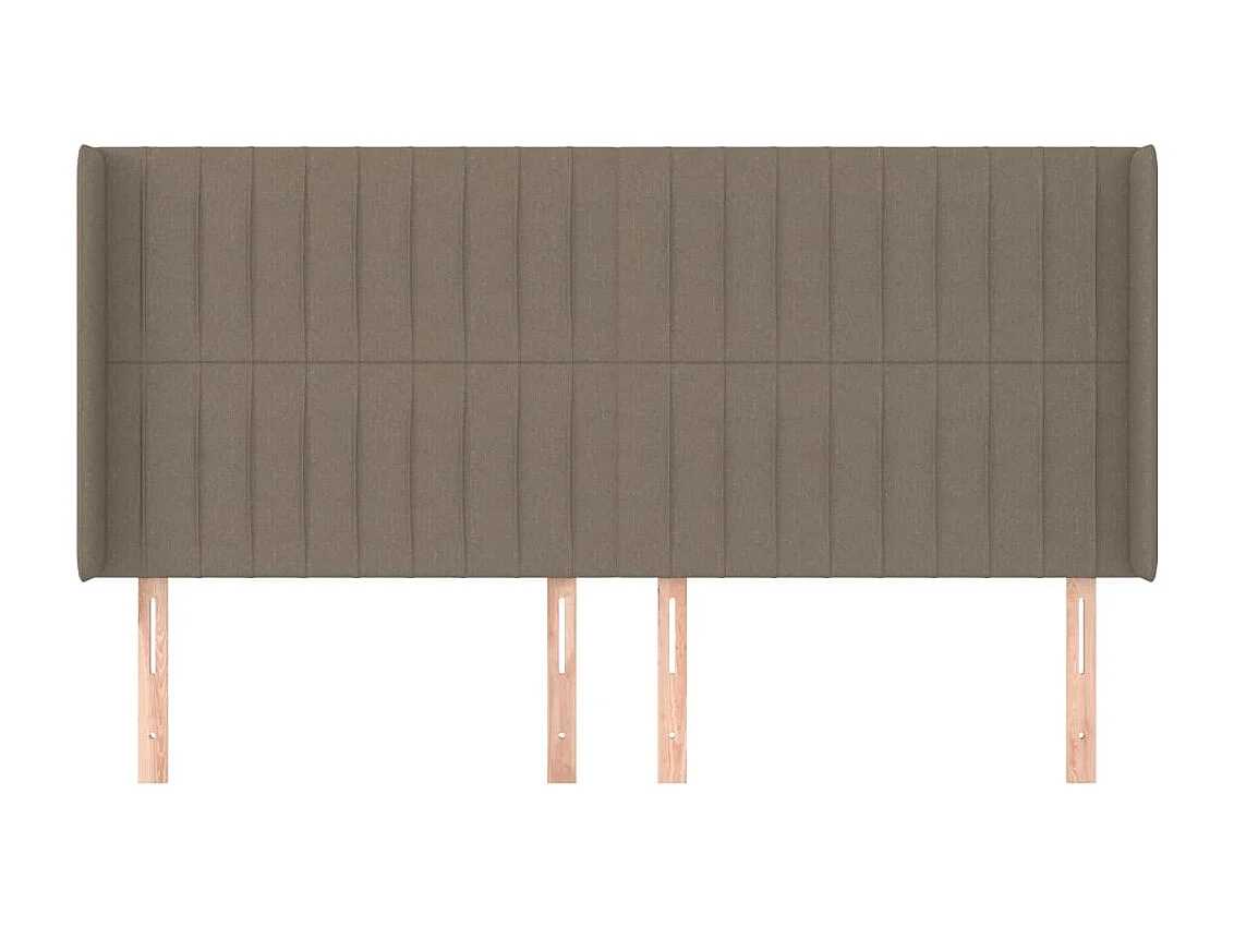 Tête de Lit | Panneau de tête pour lit Moderne avec oreilles Taupe 183x16x118/128 cm Tissu