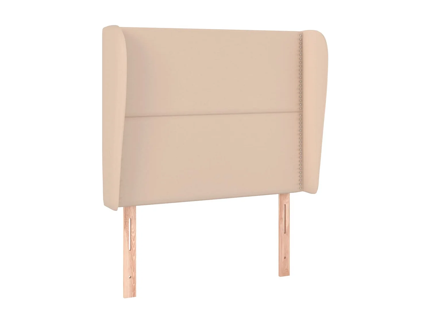 Cabecero | Cabezal de Cama | Mueble cabecero con orejas cuero sintético capuchino 93x23x118/128 cm