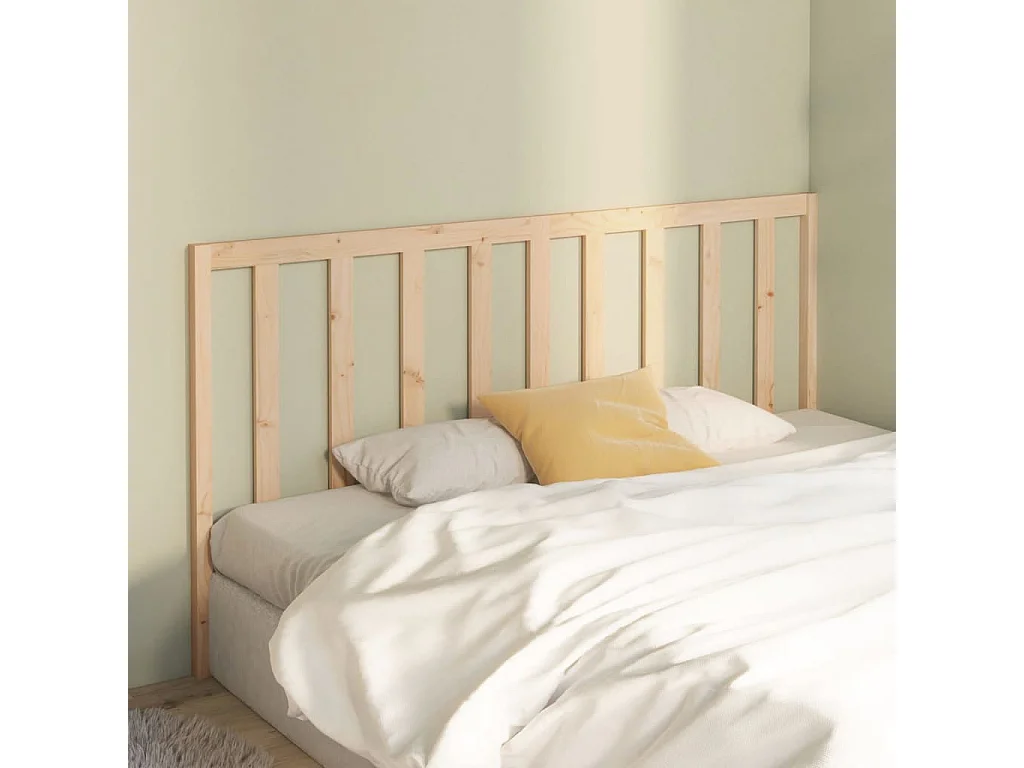 Cabecero de Cama | Cabezal de cama | Mueble de cabecero madera maciza de pino 206x4x100 cm