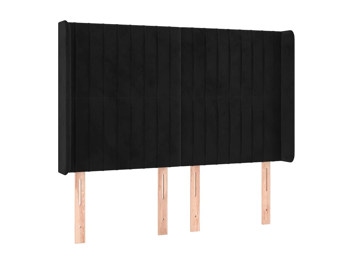 Hoofdbord | Hoofdeinde LED 147x16x118/128 cm fluweel zwart