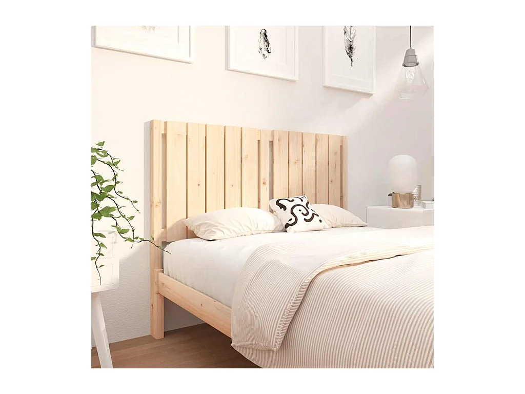Tête de Lit | Panneau de tête pour lit Moderne 125,5x4x100 cm Bois massif de pin