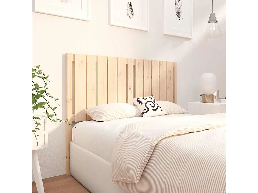 Tête de Lit | Panneau de tête pour lit Moderne 125,5x4x100 cm Bois massif de pin