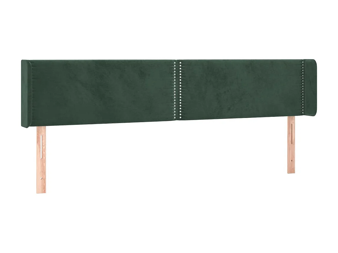 Hoofdbord | Hoofdeinde LED 203x16x78/88 cm fluweel donkergroen