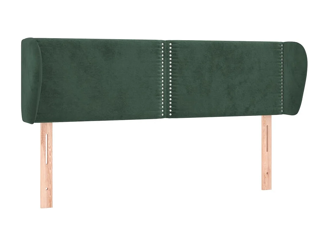 Tête de Lit | Panneau de tête pour lit Moderne avec oreilles Vert foncé 147x23x78/88 cm Velours
