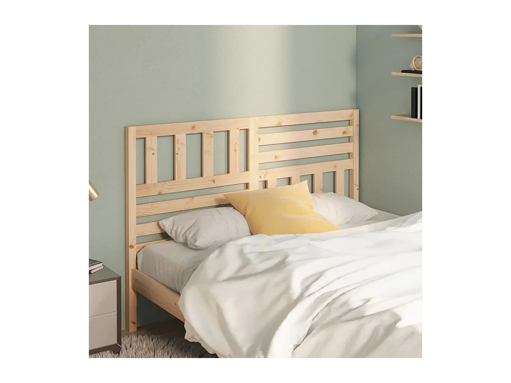 Cabecero de Cama | Cabezal de cama | Mueble de cabecero madera maciza de pino 126x4x100 cm