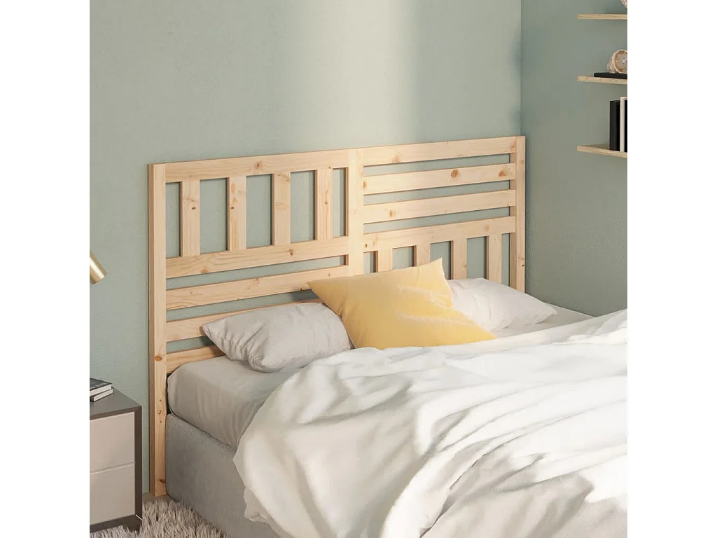 Cabecero de Cama | Cabezal de cama | Mueble de cabecero madera maciza de pino 126x4x100 cm