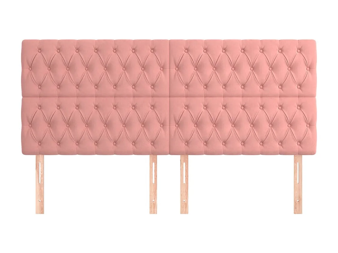 Têtes de lit | Panneaux de tête pour lit Moderne 4 pcs Rose 100x7x78/88 cm Velours