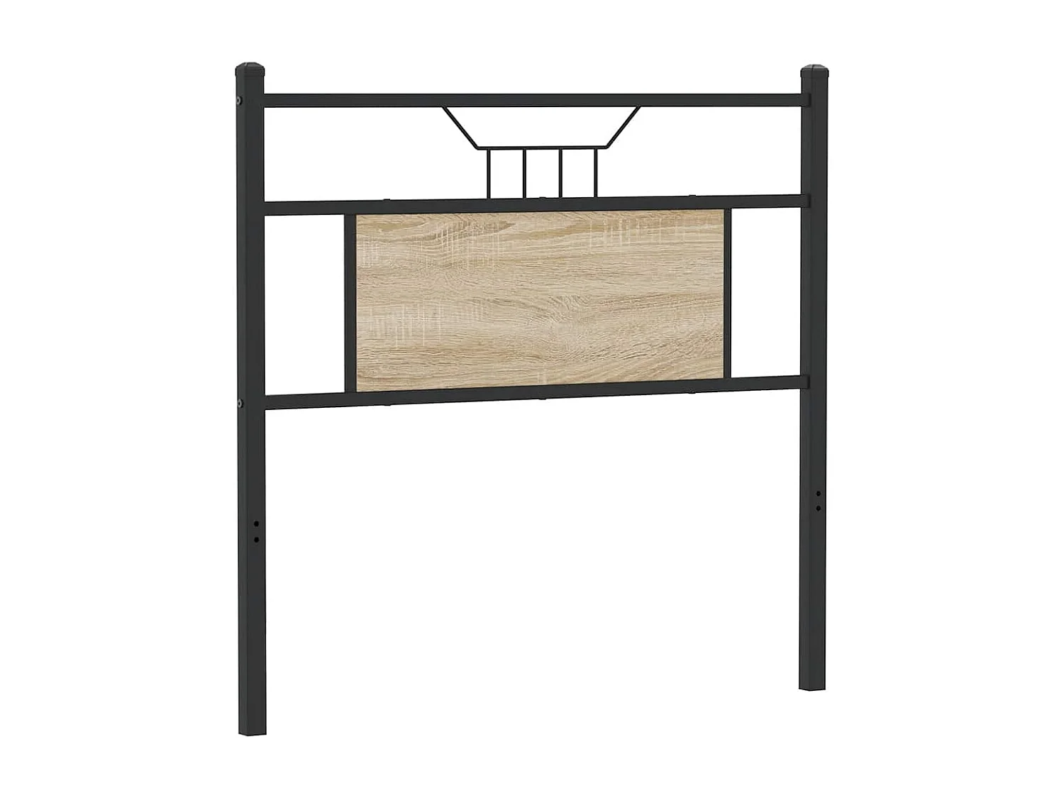 Mueble cabecero | Cabezal de cama | Cabecero de madera de ingeniería y acero roble Sonoma 75 cm