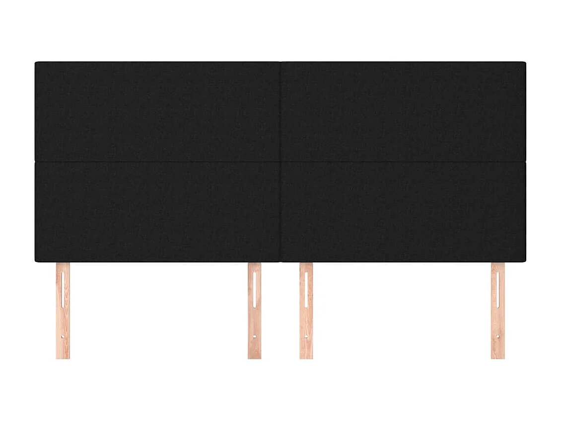 Cabeceros | Cabezal de cama | Mueble de cabecero 4 unidades de tela negro 80x5x78/88 cm