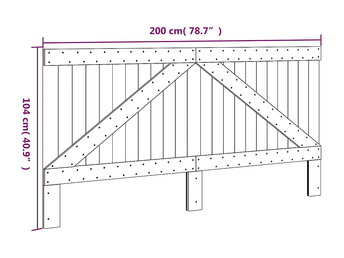Tête de Lit | Panneau de tête pour lit Moderne 200x104 cm bois massif de pin