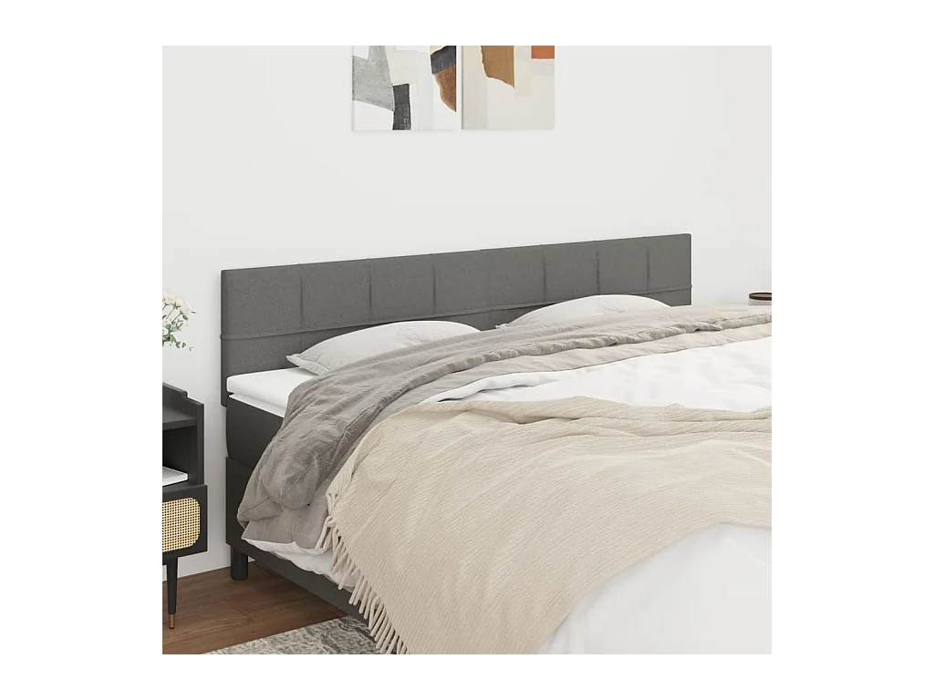Têtes de lit | Panneaux de tête pour lit Moderne 2 pcs Gris foncé 90x5x78/88 cm Tissu