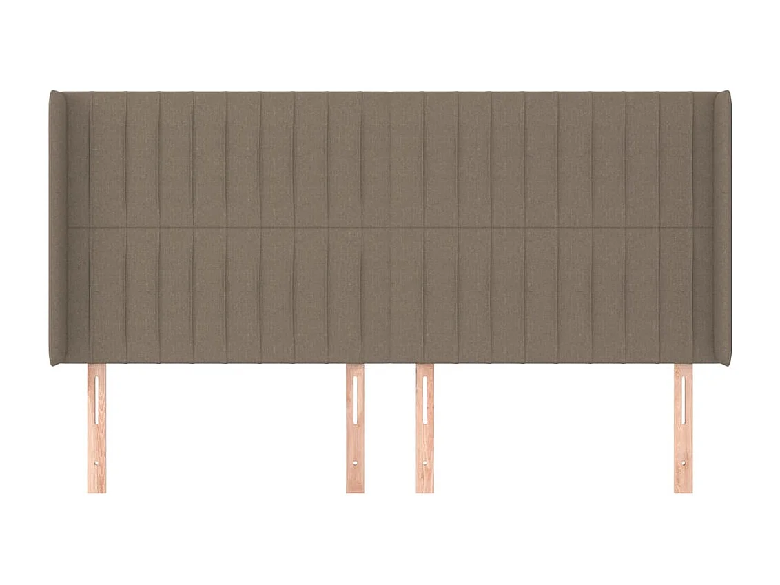 Tête de Lit | Panneau de tête pour lit Moderne avec oreilles Taupe 163x16x118/128 cm Tissu