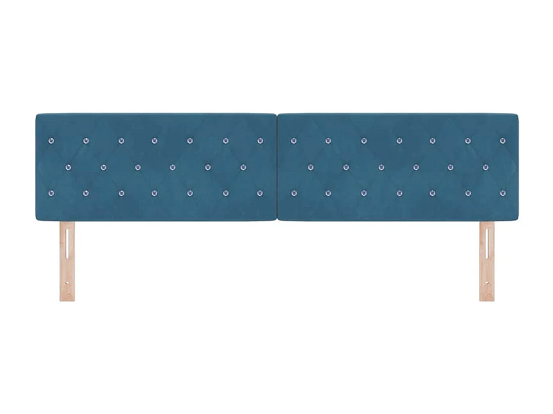 Mueble cabecero | Cabecero | Cabezal de cama LED Argyle con cabecera Azul oscuro 90 cm Terciopelo