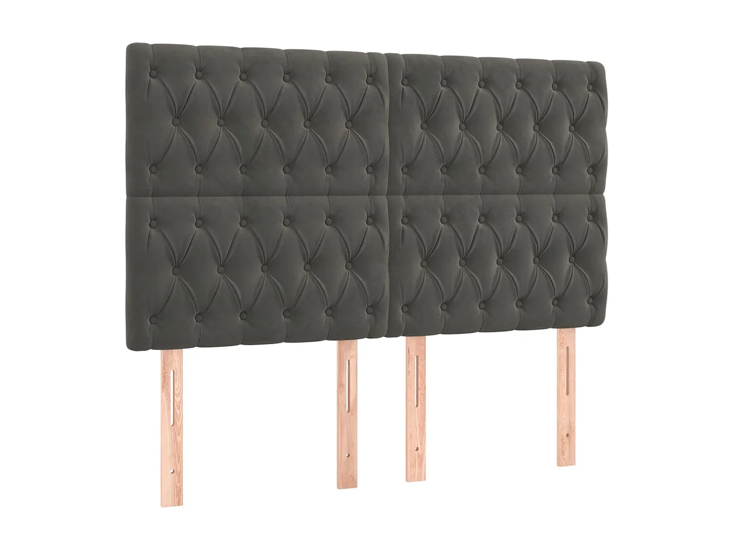 Hoofdbord | Hoofdeinde LED 160x7x118/128 cm fluweel donkergrijs