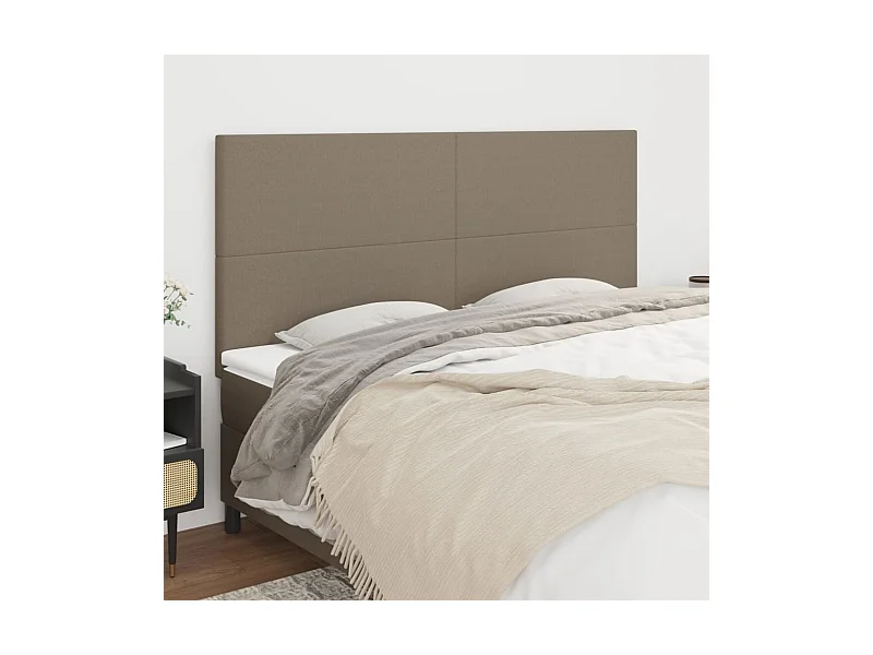 Têtes de lit | Panneaux de tête pour lit Moderne 4 pcs Taupe 100x5x78/88 cm Tissu