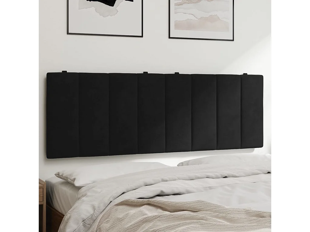 Tête de lit | Coussin de tête de lit | Tête de lit décoratif noir 120 cm velours