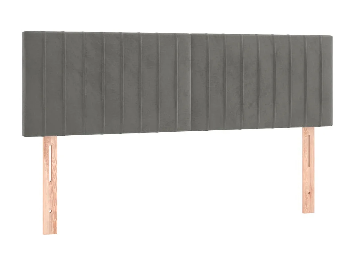 Hoofdbord | Hoofdeinde LED 144x5x78/88 cm fluweel lichtgrijs