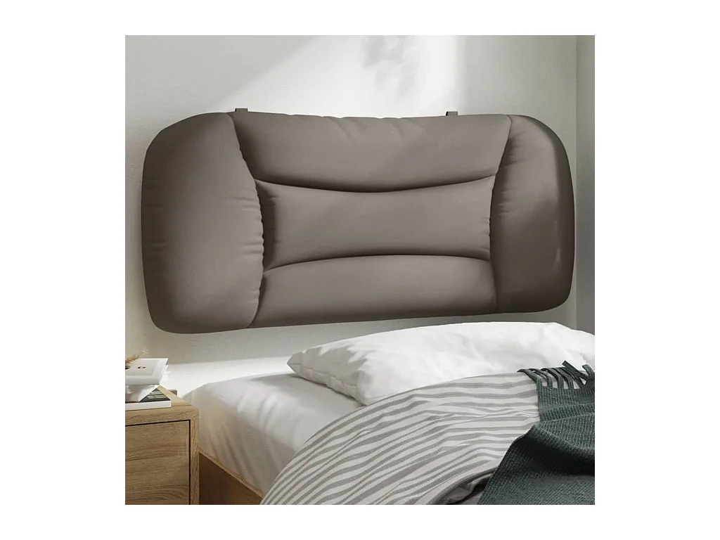 Cabecero de Cama | Cabezal de cama | Mueble de cabecero acolchado Hvar tela gris taupé 90 cm