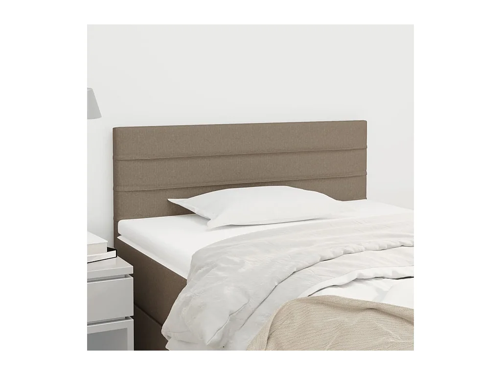 Mueble cabecero | Cabezal de cama | Cabecero de tela gris taupe 80x5x78/88 cm