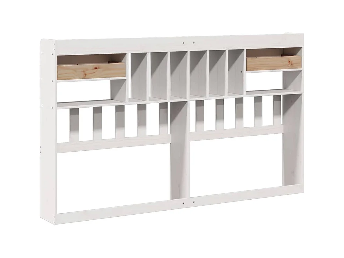 Cabecero de Cama | Cabezal de cama | Mueble de cabecero almacenaje madera maciza pino blanco 180 cm