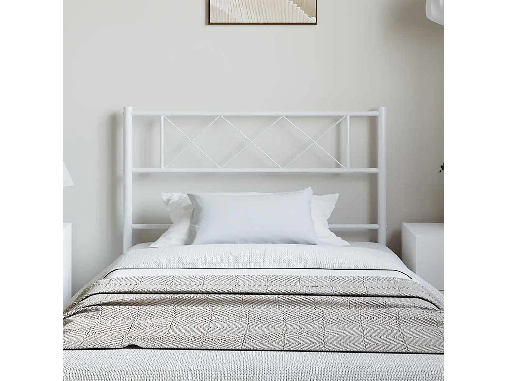 Tête de Lit | Panneau de tête pour lit Moderne métal blanc 100 cm