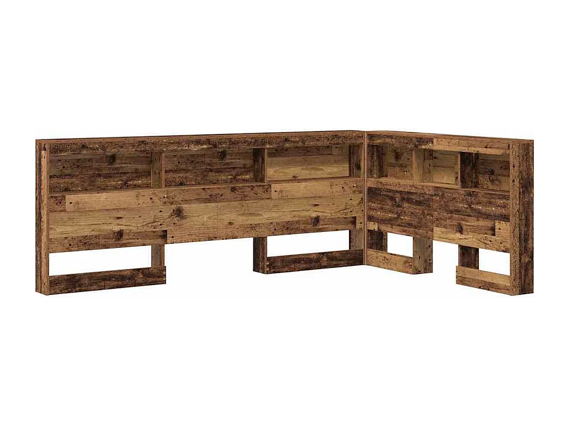 Mueble cabecero con almacenamiento | Cabecera de almacenamiento con estante Madera vieja 120 cm