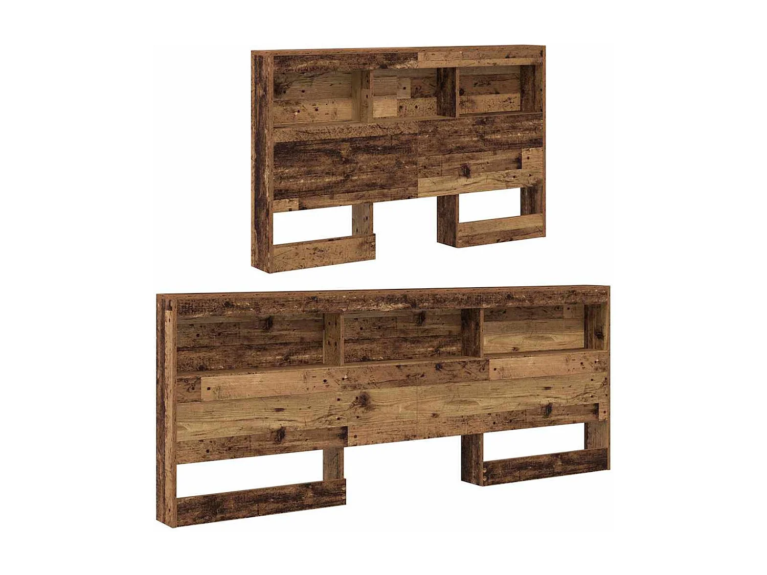 Mueble cabecero con almacenamiento | Cabecera de almacenamiento con estante Madera vieja 120 cm