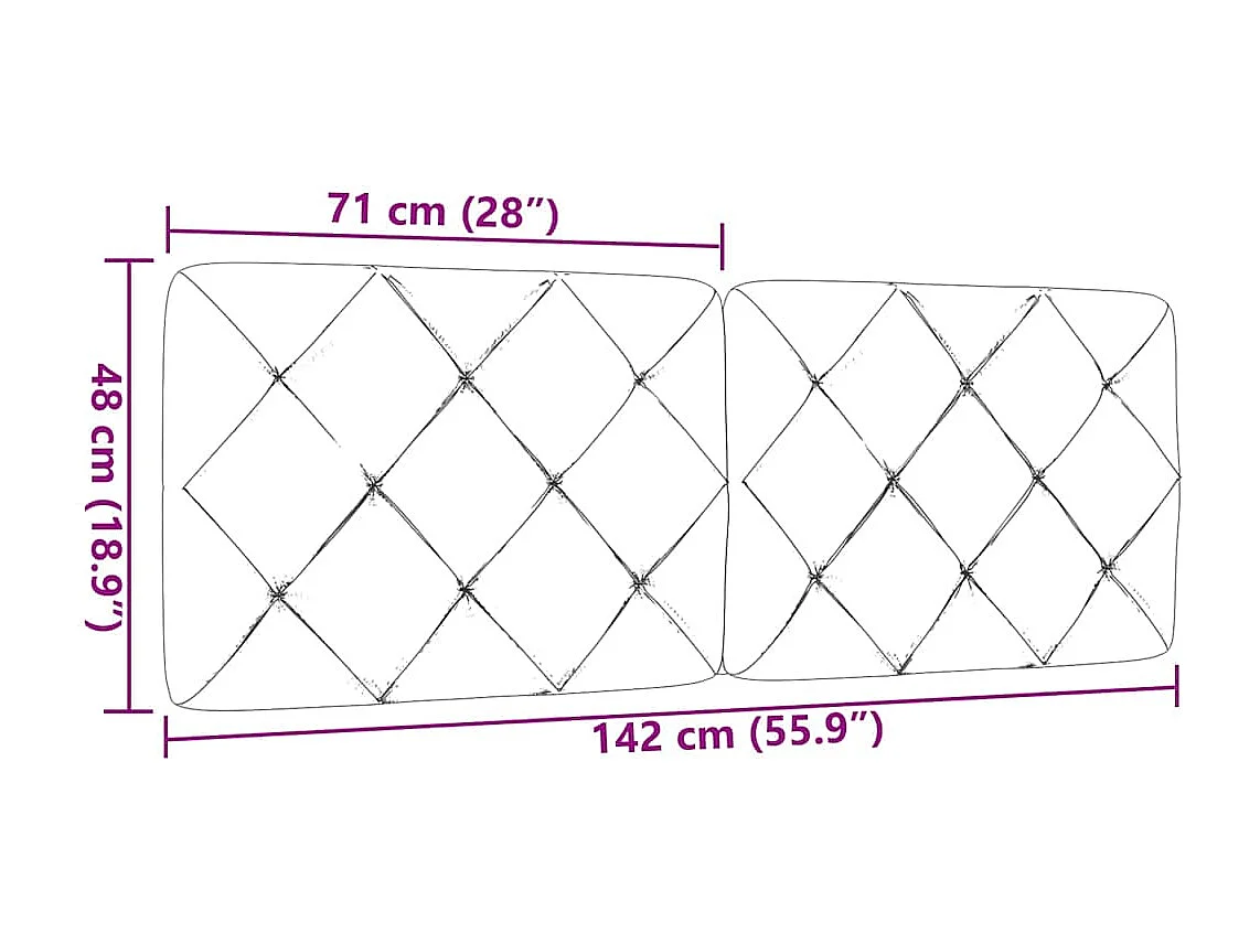 Tête de lit | Coussin de tête de lit | Tête de lit décoratif marron foncé 140 cm tissu