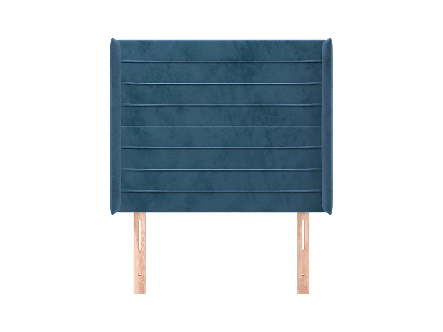 Cabecero | Cabezal de Cama | Mueble cabecero con orejas de terciopelo azul oscuro 93x16x118/128 cm