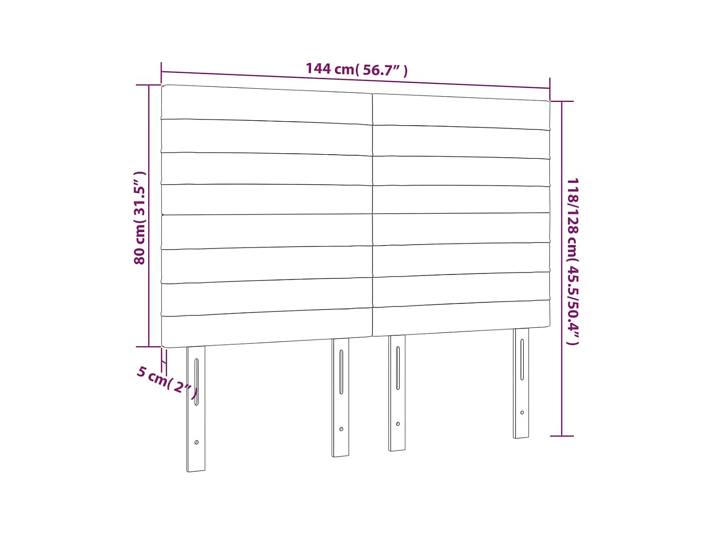 Cabecero | Cabezal de Cama | Mueble cabecero con luces LED tela crema 144x5x118/128 cm