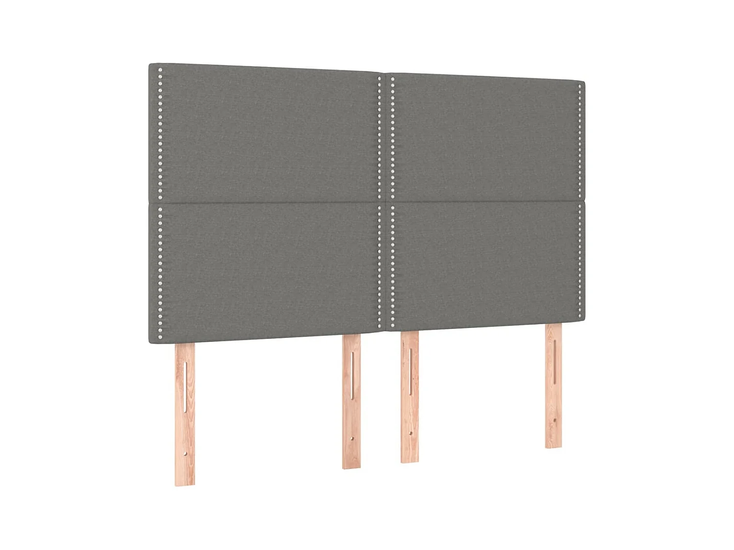 Cabeceros | Cabezal de cama | Mueble de cabecero 4 unidades tela gris oscuro 72x5x78/88 cm