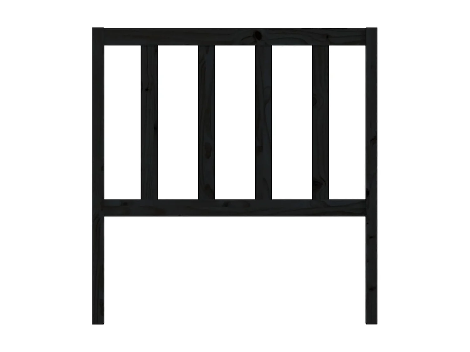 Cabecero de Cama | Cabezal de cama | Mueble de cabecero madera maciza de pino negro 81x4x100 cm