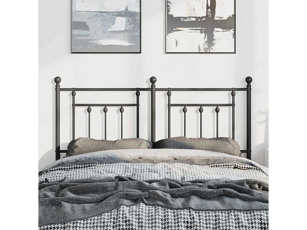 Mueble cabecero | Cabezal de cama | Cabecero de metal negro 150 cm