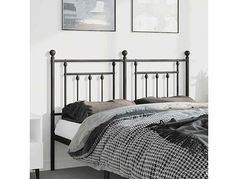 Mueble cabecero | Cabezal de cama | Cabecero de metal negro 150 cm